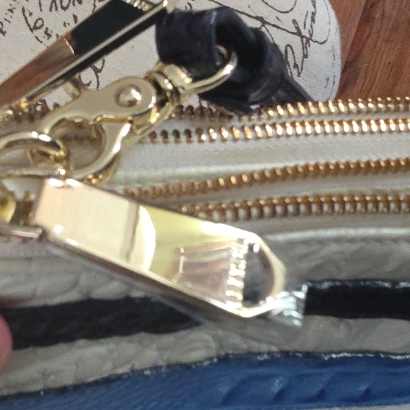 Brahmin Adjustable Crossbody Blue,  White, Reptile - Picture 11 of 16